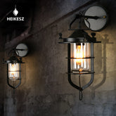 HEIKESZ American Retro Industrial Style Loft Wrought Iron Creative Wall Lamp Dock Lamp Restaurant Balcony Corridor Bedside Shop Decoration american style retro outdoor indoor retro bedroom lamp american-style Industrial wind