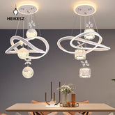 HEIKESZ Modern Creative Luxury Crystal Chandelier LED Ceiling Light for Dining Room Bedroom Living Room Zhongshan Lighting