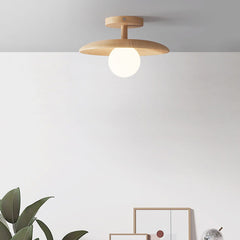 HEIKESZ Nordic Log Style Ceiling Lamp Wooden Japanese Aisle Balcony Corridor Light Simple Personality Design
