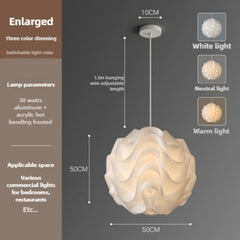 HEIKESZ Nordic Modern Minimalist Creative Flower Internet Celebrity Clothing Store Ins Girl Cozy Restaurant Bedroom Pine Ceiling Light
