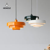HEIKESZ vintage orange Japanese wabi **** ceiling light Nordic dining room creative bar retro pendant lamp