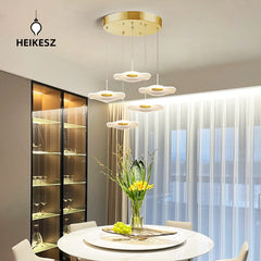 HEIKESZ Modern Nordic Chandelier Three-Head Dining Table Lamp Luxury Creative Lighting for Dining Room Bar Living Room Ceiling Fixtures