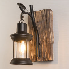 HEIKESZ American Retro Industrial Style Wall Lamp Restaurant Coffee Shop Bar Aisle Corridor Creative Solid Wood Hot Pot Restaurant Bar Lamp LED Light for Bedroom Night Aesthetic Room Lamp