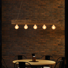 HEIKESZ Retro Solid Wood Lamp Dining Room/Living Room Restaurant Hot Pot Restaurant Private Room Creative Industrial Style Bar Counter Coffee Shop Cross-Border Chandelier LED Light for Bedroom Night Aesthetic Room Lamp