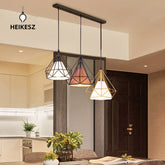 HEIKESZ Nordic Style Restaurant Chandelier Modern Minimalist Restaurant Dining Table Leisure Bar Creative Coffee Tea Shop Diamond Chandelier LED Light for Bedroom Night Aesthetic Room Lamp