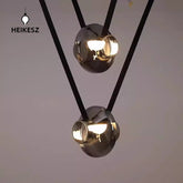 HEIKESZ Nordic new restaurant bar chandelier designer personalized creative study model room island platform belt glass chandelier lamp light fixtures for celling light