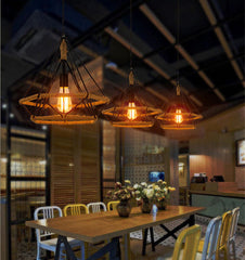 HEIKESZ Nordic Restaurant Creative Single-Head Three-Head Loft Chandelier Art Diamond Iron Industrial Retro Bar Chandelier american style retro outdoor indoor retro bedroom lamp american-style Industrial wind