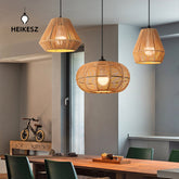 HEIKESZ Vintage Rope Pendant Light Industrial Iron Ceiling Lamp for Restaurant Bar Clothing BBQ Shop Retro Decor Commercial Lighting
