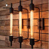 HEIKESZ Nordic loft retro personalized bedside mirror headlight American country aisle balcony courtyard stairs steam pipe wall lamp