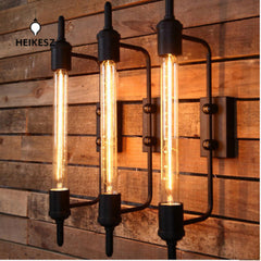 HEIKESZ Nordic loft retro personalized bedside mirror headlight American country aisle balcony courtyard stairs steam pipe wall lamp
