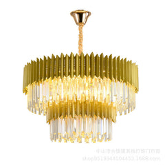 Modern Nordic Crystal Ceiling Light Luxury Round Chandelier for Living Room Bedroom Dining Hall Villa Simple Elegant Atmosphere