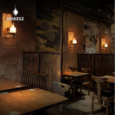 HEIKESZ American retro boat wood wall lamp restaurant store lamp loft industrial style creative bar counter aisle nostalgic lamp