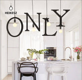 HEIKESZ Retro Personalized Letter Chandelier Wrought Iron Creative Restaurant and Cafe Bar Clothing Store English Letter Assembled Lamp american style retro outdoor indoor retro bedroom lamp american-style Industrial wind