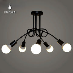 HEIKESZ Creative American Wrought Iron Restaurant Chandelier Retro LOFT Industrial Style Chandelier Simple Led Dining Lamp american style retro outdoor indoor retro bedroom lamp american-style Industrial wind