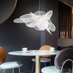 HEIKESZ Modern Transparent Flower Chandelier Italian Designer LED Ceiling Light for Living Room Bedroom Restaurant Nordic Creative Hanging Lamp