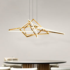 HEIKESZ Post-Modern Light Luxury Chandelier Lamp in the Living Room Designer Creative Art Villa Dining-Room Lamp Minimalistic Stainless Steel Chandelier