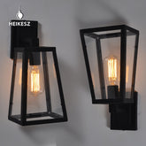 HEIKESZ American Country Retro Restaurant Bar Counter Aisle Wall Lamp Iron Glass Box Decoration Wall Lamp american style retro outdoor indoor retro bedroom lamp american-style Industrial wind