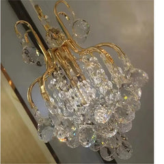 HEIKESZ French light luxury crystal small chandelier fruitful modern simplicity high sense porch aisle bedroom bedside lamp light fixtures for celling light