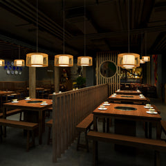 HEIKESZ South East Asia B & B Round Bamboo Japanese Zen Tatami Living Room Bedroom Dining Table Bar Chandelier lamp light fixtures for celling lights