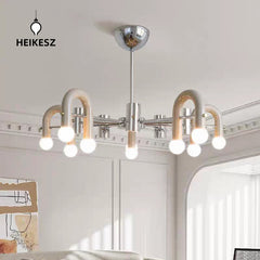 HEIKESZ Zhongshan Factory Direct Minimalist Macaron U Pendant Light Designer Showroom Simple Artistic Kids Bedroom Lighting