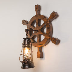 HEIKESZ New creative rudder American country retro industrial style old wall lamp restaurant bar bar art wall lamp