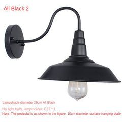 HEIKESZ Loft Vintage Industrial Style Pot Cover Wall Lamp American Simple Iron Wall Lamp Aisle Corridor Warehouse Balcony Dining-Room Lamp LED Light for Bedroom Night Aesthetic Room Lamp