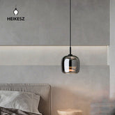 HEIKESZ Modern Minimalist Ceiling Light Bedroom Pendant Lamp Creative Luxury Glass Chandelier for Dining Room and Bedside