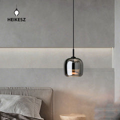 HEIKESZ Modern Minimalist Ceiling Light Bedroom Pendant Lamp Creative Luxury Glass Chandelier for Dining Room and Bedside
