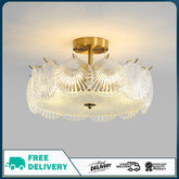 New Living Room Crystal Glass Ceiling Lamp Internet Celebrity Romantic Shell Crystal Ceiling Lamp Modern Princess Room Bedroom Light