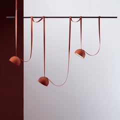 HEIKESZ Nordic Style Orange 3 Head Canvas Pendant Light Minimalist Designer Lamp Creative Italian Bar Restaurant Lighting
