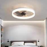 HEIKESZ Nordic Ceiling Fan Light with LED Strip Modern Minimalist Design Invisible Fan Lamp for Bedroom Dining Room Home Living Room