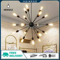 HEIKESZ Creative Satellite Chandelier Retro Industrial Style Restaurant Coffee Shop Living Room Bar Internet Coffee Leisure Bar Snack Bar Chandelier LED Light for Bedroom Night Aesthetic Room Lamp