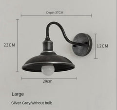 HEIKESZ Loft Vintage Industrial Style Pot Cover Wall Lamp American Simple Iron Wall Lamp Aisle Corridor Warehouse Balcony Dining-Room Lamp LED Light for Bedroom Night Aesthetic Room Lamp