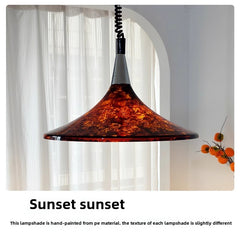 HEIKESZ Medieval restaurant chandelier creative can lift retro painted living room island table study main light design telescopic horn lamp light fixtures for celling light