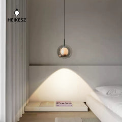 HEIKESZ Adjustable Marble Pendant Light Luxury Spanish Natural Ceiling Lamp for Living Room Dining Room Bar Bedroom