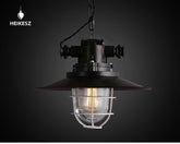 HEIKESZ Loft Creative Personality American Retro Industrial Style Country Warehouse Bar Counter Single-Head Restaurant Iron Glass Cover Lamp american style retro outdoor indoor retro bedroom lamp american-style Industrial wind