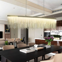 HEIKESZ Light luxury restaurant lamps ins clothing shop window, front desk creative personality tassel post-modern Nordic bar chandelier lamp light fixtures for celling lights