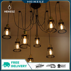 HEIKESZ American Country Industrial Style Loft Creative Iron Dining-Room Lamp Bar Iron Wire Rack Loose Flower Hanging american style retro outdoor indoor retro bedroom lamp american-style Industrial wind