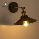 HEIKESZ American Retro Industrial Wind Wall Lamp Creative Lampshade Wall Lamp Restaurant Coffee Shop Aisle Light Adjustable Angle Wall Lamp LED Light for Bedroom Night Aesthetic Room Lamp