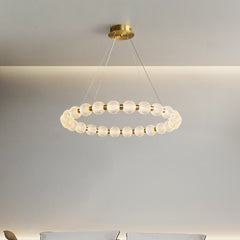 HEIKESZ New Nordic Ring LED Chandelier Modern Minimalist Hanging Light for Living Room Bedroom Study