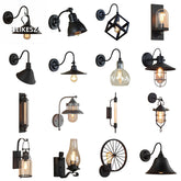 HEIKESZ American Retro Industrial Style Decoration Wall Lamp Bar Restaurant and Cafe Internet Coffee Corridor Aisle Balcony Iron Craft Wall Lamp