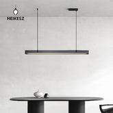 HEIKESZ Glass restaurant chandelier minimalist light luxury high-end household table lamps Nordic designer one-word long restaurant lamp light fixtures for celling lights