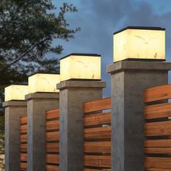 Solar Pillar Lamp Outdoor Yard Lamp Scagliola Waterproof Gate Wall Lamp Garden Decorative Pillar Door Pillar Lamp