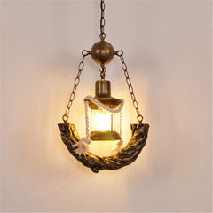 HEIKESZ American Retro Industrial Style Restaurant Cafe Leisure Bar Counter Creative Snacks Milk Tea Hotpot Restaurant Resin Chandelier LED Light for Bedroom Night Aesthetic Room Lamp