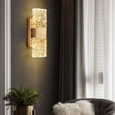 HEIKESZ Nordic Square Glass Wall Lamp Modern Minimalist Luxury Lighting for Living Room Bedroom Stairs Background Wall
