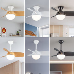 HIKESZ Small Size Ceiling Fan with Integrated LED Light Remote Control Ultra Quiet Frequency Conversion for Restaurant Bedroom