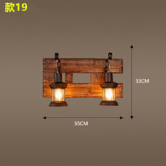 HEIKESZ American Retro Balsa Boat Wood Wall Lamp Dining Room Coffee Shop Light Loft Industrial Style Creative Bar Aisle Nostalgic Lamp LED Light for Bedroom Night Aesthetic Room Lamp