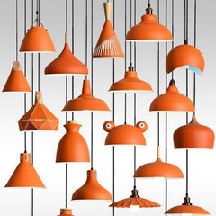 HEIKESZ Nordic industrial wind lamp Internet celebrity creative simple bar restaurant restaurant hot pot shop commercial single head orange chandelier
