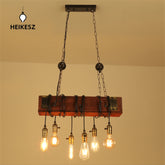HEIKESZ American Retro Ceiling Light Exclusive for Cross-Border E26 American Standard Living Room Dining Room Bedroom Bar Creative Wood Multi-Head Chandelier LED Light for Bedroom Night Aesthetic Room Lamp