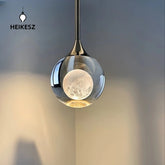 HEIKESZ Modern Minimalist Crystal Pendant Light Luxury Ceiling Lamp for Bedroom Dining Room Living Room Wall Decor